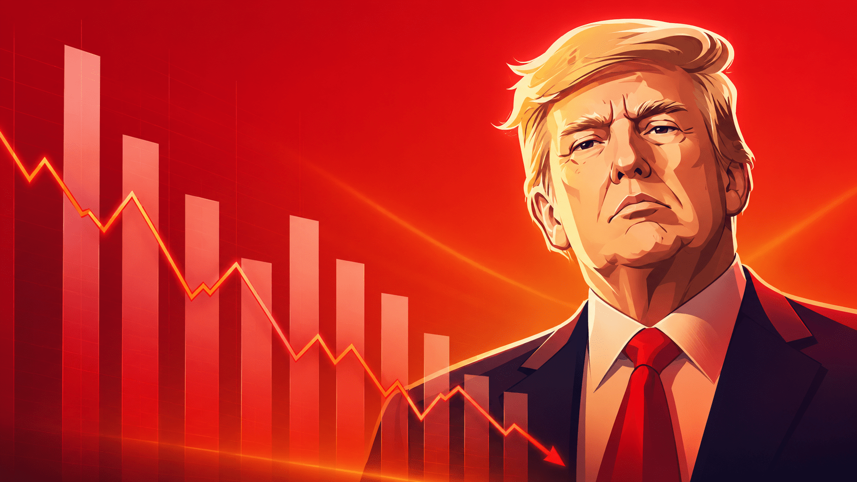 Убытки инвесторов Трампа на фоне падающих котировок TRUMP и WLFI, криптовалютных токенов и финансового рынка