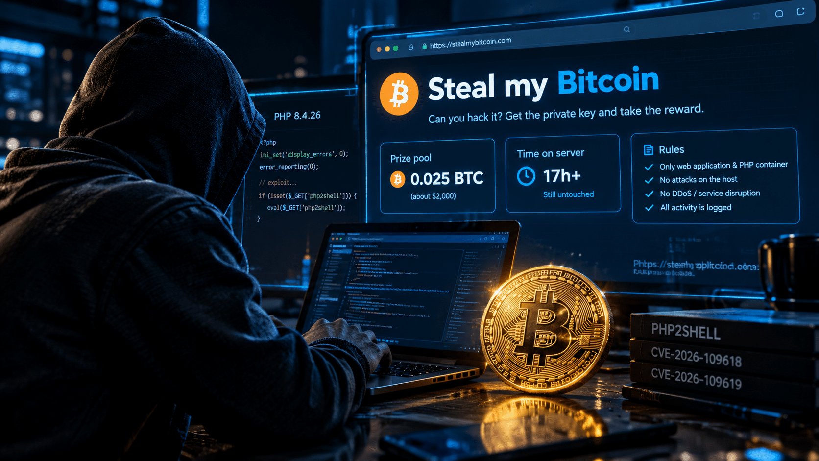 Steal My Bitcoin — конкурс на взлом биткоин-кошелька с наградой $2 000 и обсуждением уязвимостей PHP.